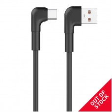 Maxlife γωνιακό καλώδιο MXUC-09 USB - USB-C 1,0 m 3A μαύρο