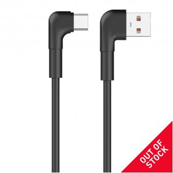 Maxlife γωνιακό καλώδιο MXUC-09 USB - USB-C 1,0 m 3A μαύρο Maxlife γωνιακό καλώδιο MXUC-09 USB - USB-C 1,0 m 3A μαύρο