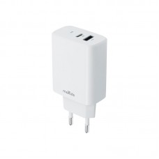 Maxlife φορτιστής MXTC-10-30AC PD QC 1x USB-C 1x USB 30W λευκό