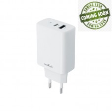 Maxlife φορτιστής MXTC-10-30AC PD QC 1x USB-C 1x USB 30W λευκό