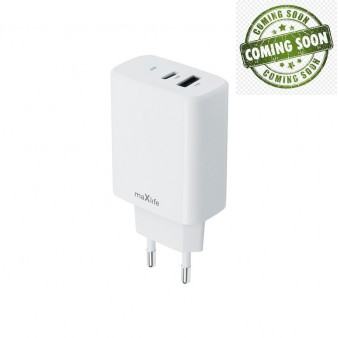Maxlife φορτιστής MXTC-10-30AC PD QC 1x USB-C 1x USB 30W λευκό