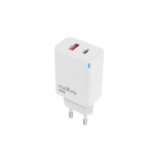 Maxlife Φορτιστής MXTC-09-45AC GaN PD QC 1x USB-C 1x USB 45W λευκός