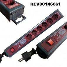 REV00146661 Πολύπριζο 6 θέσεων με προστασία, διακόπτη και καλώδιο 3m x 1,5mm
