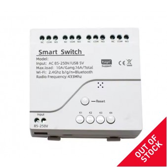 4-CHANNEL SmartTuya WiFi Switch module, Tuya App.