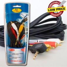 FTT1-043 3.5mm γωνιακό 4c αρσ. - 3 rca 2.5m