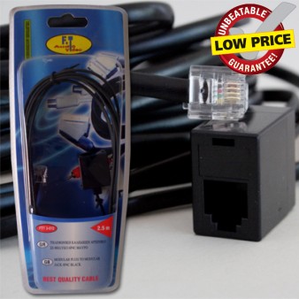 FTT3-012/black Τηλεφ. καλωδίωση 2.5m