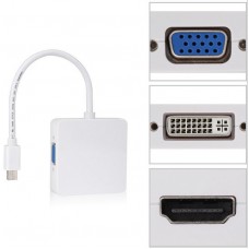 FTT14-015 YBΡΙΔΙΚΟ Converter 3 in/1 out Mini DisplayPort to VGA / HDMI / DVI