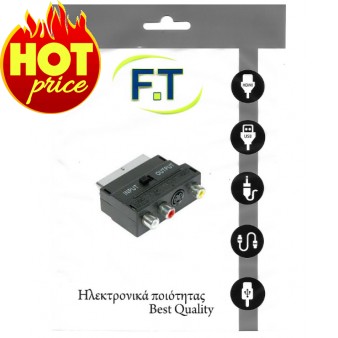1.00.002 ADAPTOR SCART +3RCA+ΔΙΑΚΟΠΤΗ
