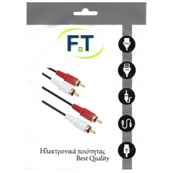 FTT16-001 2 rca- 2 rca επίχρυσο 1.5m