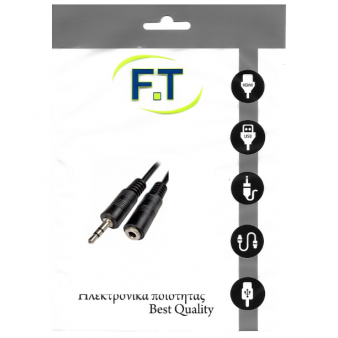 FTT16-012 3.5mm JACK ΑΡΣΕΝΙΚΟ - 3.5mm JACK ΘΗΛΥΚΟ 1.5Μ (ΕΠΙΧΡΥΣΟ)