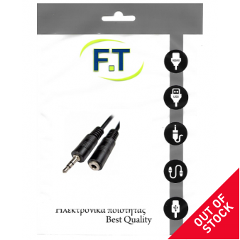 FTT16-014 3.5mm JACK ΑΡΣΕΝΙΚΟ - 3.5mm JACK ΘΗΛΥΚΟ 5Μ (ΕΠΙΧΡΥΣΟ)