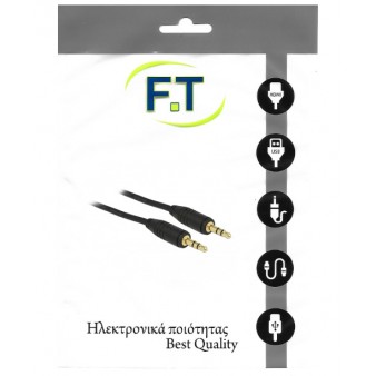 FTT16-015 Gold ΚΑΛΩΔΙΩΣΗ 3.5mm STEREO ΑΡΣΕΝΙΚΟ - 3.5mm STEREO ΑΡΣΕΝΙΚΟ 1.5m