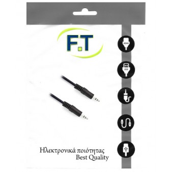 FTT16-022 Silver ΚΑΛΩΔΙΩΣΗ 3.5mm STEREO ΑΡΣΕΝΙΚΟ - 3.5mm STEREO ΑΡΣΕΝΙΚΟ 0.5m